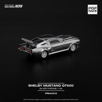 PREORDER POPRACE 1/64 SHELBY MUSTANG GT500 - SILVER CHROME PR640312 (Approx. Release Date: Q3 2025 and subject to the manufacturer's final decision)
