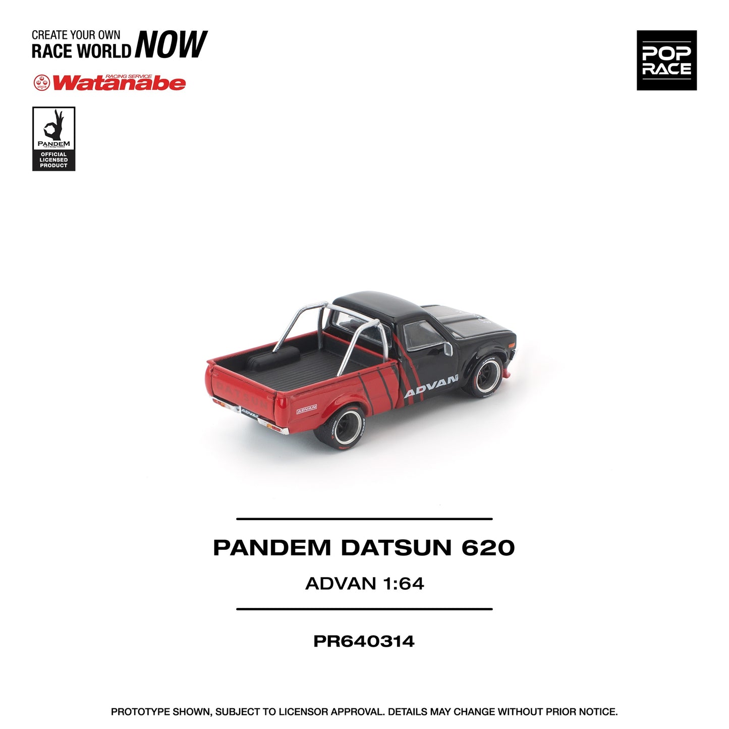 PREORDER POPRACE 1/64 PANDEM DATSUN 620 ADVAN PR640314 (Approx. Release Date: Q3 2026 and subject to the manufacturer's final decision)