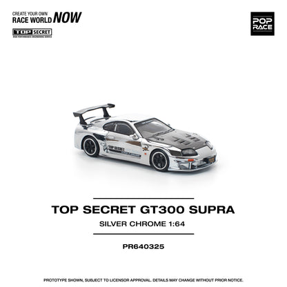 POPRACE 1/64 TOP SECRET GT300 SUPRA - SILVER CHROME PR640325