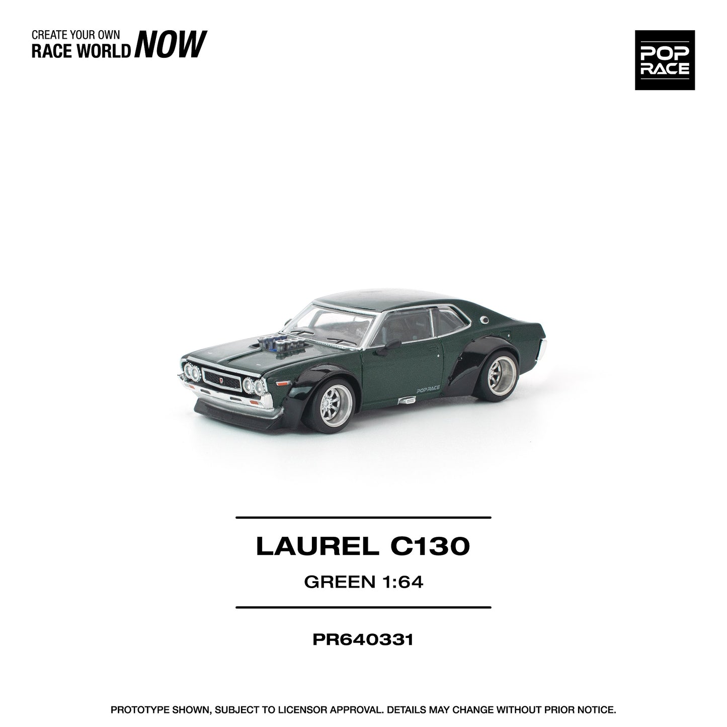 PREORDER POPRACE 1/64 LAUREL C130 GREEN PR640331 (Approx. Release Date: Q2 2026 and subject to the manufacturer's final decision)