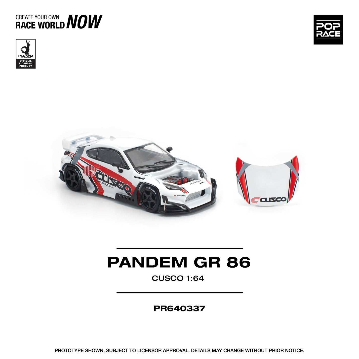 PREORDER POPRACE 1/64 PANDEM GR86 - CUSCO PR640337 (Approx. Release Date: Q1 2026 and subject to the manufacturer's final decision)