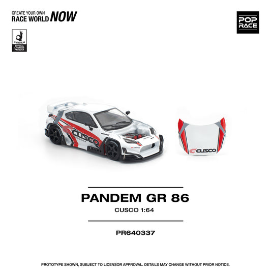 PREORDER POPRACE 1/64 PANDEM GR86 - CUSCO PR640337 (Approx. Release Date: Q1 2026 and subject to the manufacturer's final decision)