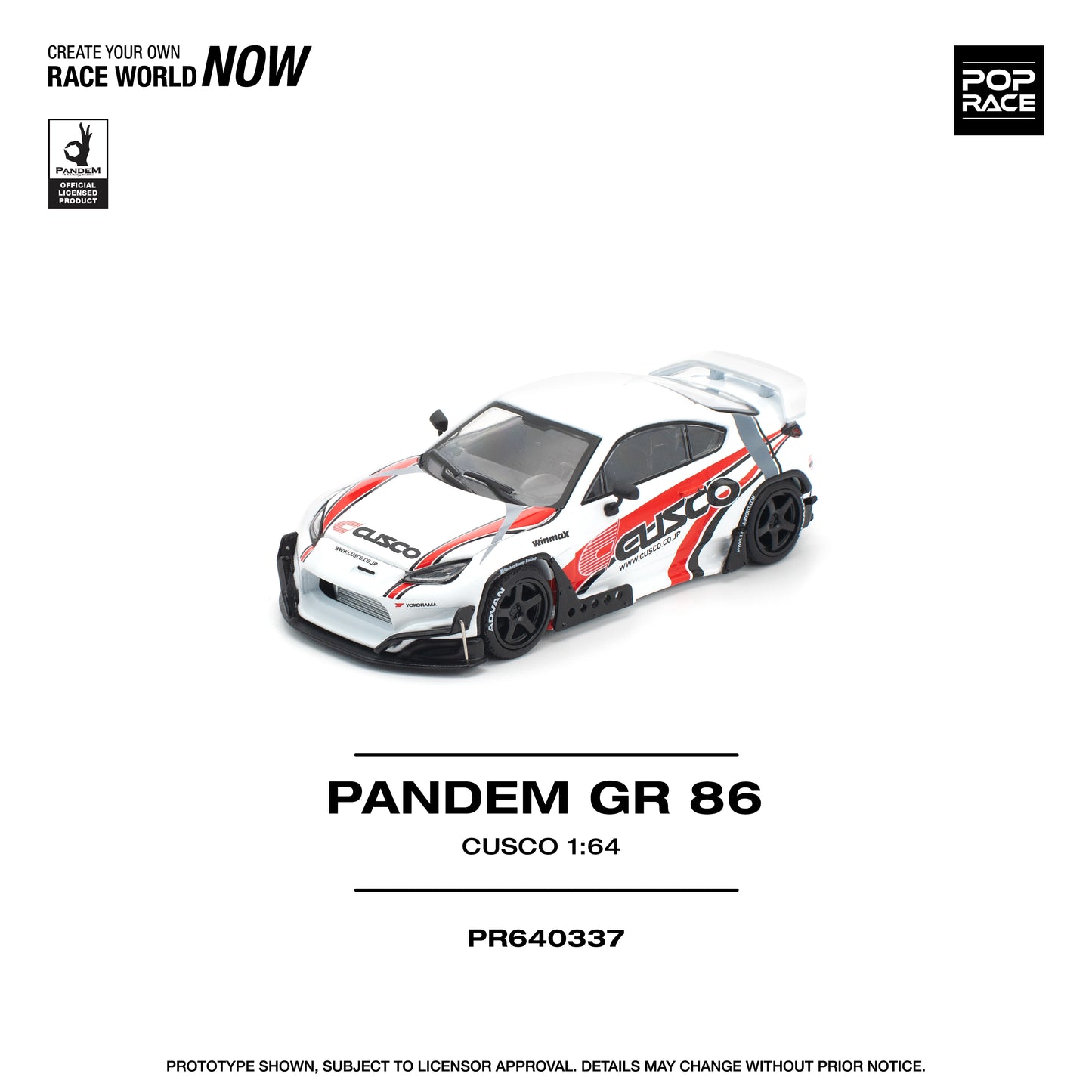 PREORDER POPRACE 1/64 PANDEM GR86 - CUSCO PR640337 (Approx. Release Date: Q1 2026 and subject to the manufacturer's final decision)