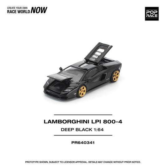 PREORDER POPRACE 1/64 LAMBORGHINI COUNTACH LPI 800-4 DEEP BLACK PR640341 (Approx. Release Date: Q4 2025 and subject to the manufacturer's final decision)