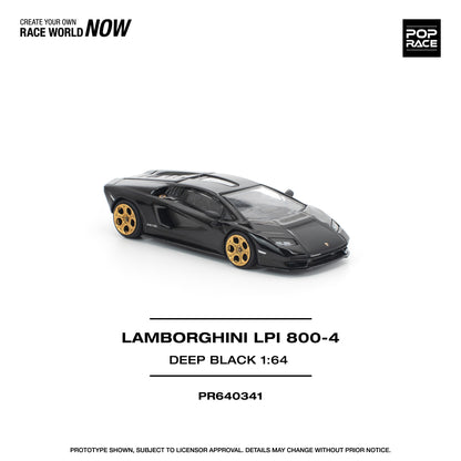 PREORDER POPRACE 1/64 LAMBORGHINI COUNTACH LPI 800-4 DEEP BLACK PR640341 (Approx. Release Date: Q4 2025 and subject to the manufacturer's final decision)