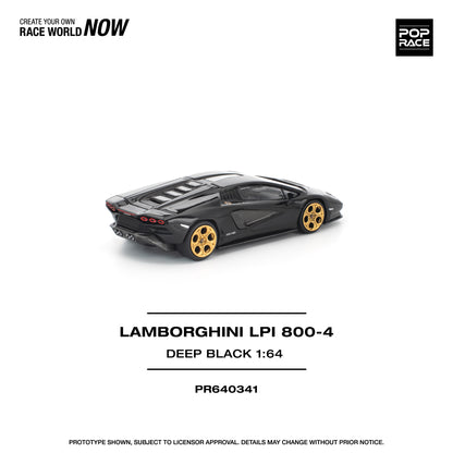 PREORDER POPRACE 1/64 LAMBORGHINI COUNTACH LPI 800-4 DEEP BLACK PR640341 (Approx. Release Date: Q4 2025 and subject to the manufacturer's final decision)