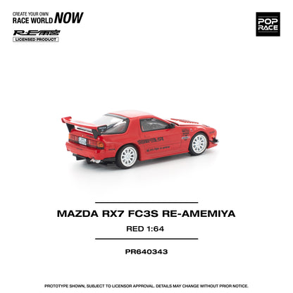 PREORDER POPRACE 1/64 MAZDA RX7 FC3S RE-AMEMIYA RED PR640343 (Approx. Release Date: Q4 2025 and subject to the manufacturer's final decision)