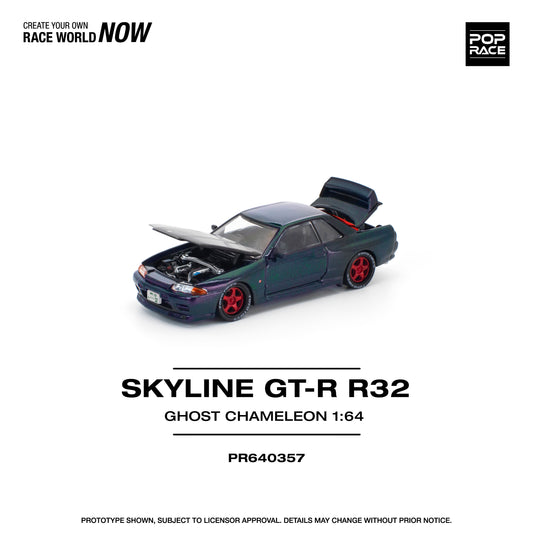 PREORDER POPRACE 1/64 SKYLINE GT-R R32 GHOST CHAMELEON PR640357 (Approx. Release Date: Q4 2025 and subject to the manufacturer's final decision)