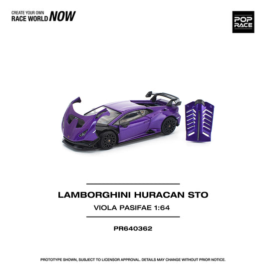 PREORDER POPRACE 1/64 LAMBORGHINI HURACAN STO VIOLA PASIFAE PR640362 (Approx. Release Date: Q4 2025 and subject to the manufacturer's final decision)
