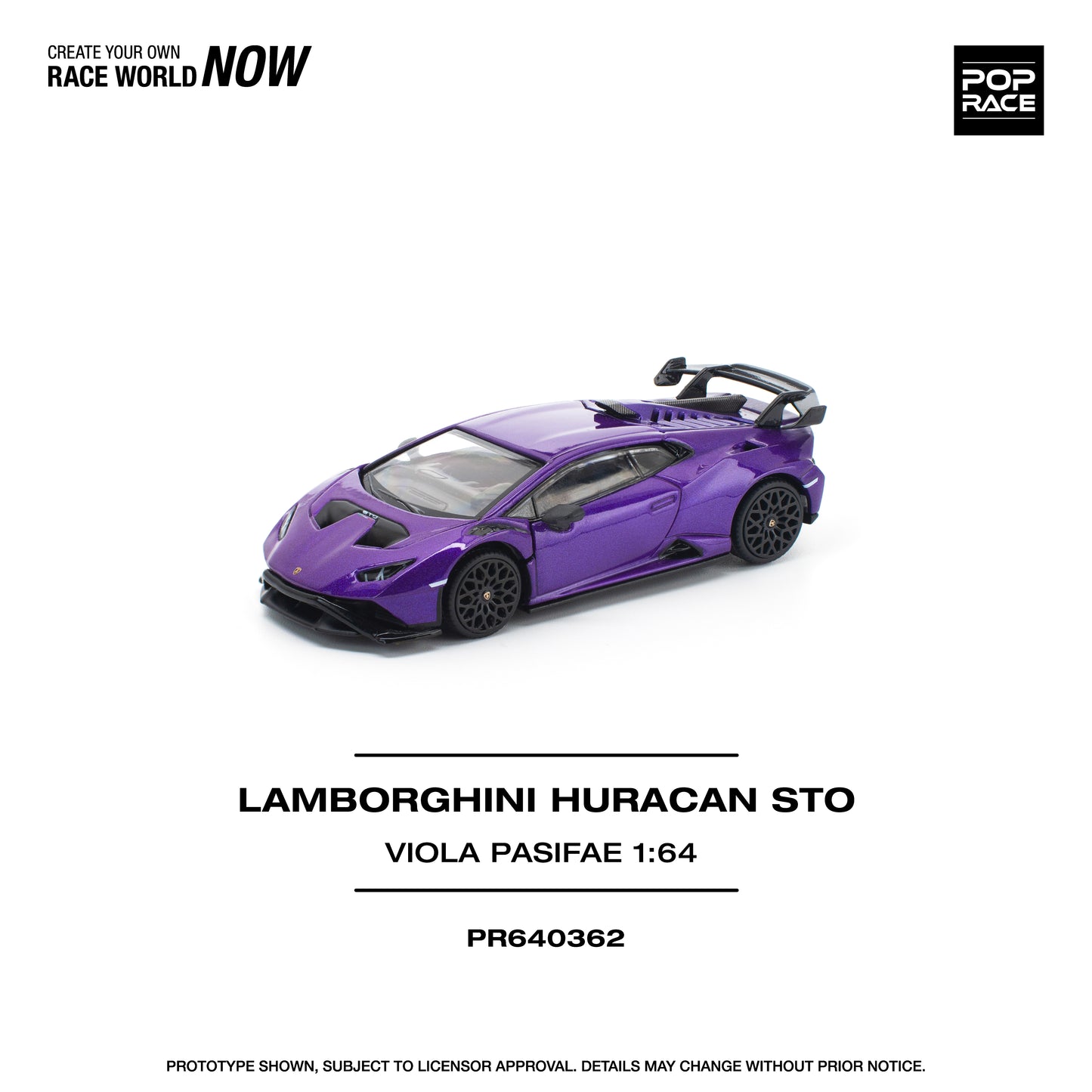 PREORDER POPRACE 1/64 LAMBORGHINI HURACAN STO VIOLA PASIFAE PR640362 (Approx. Release Date: Q4 2025 and subject to the manufacturer's final decision)
