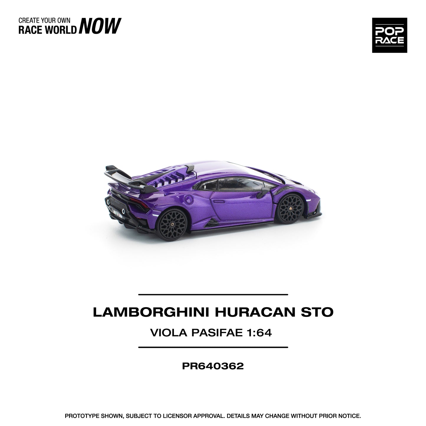 PREORDER POPRACE 1/64 LAMBORGHINI HURACAN STO VIOLA PASIFAE PR640362 (Approx. Release Date: Q4 2025 and subject to the manufacturer's final decision)