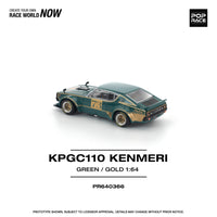 PREORDER POPRACE 1/64 KPGC110 KENMERI RACING #73 GREEN/GOLD PR640366 (Approx. Release Date: Q4 2025 and subject to the manufacturer's final decision)