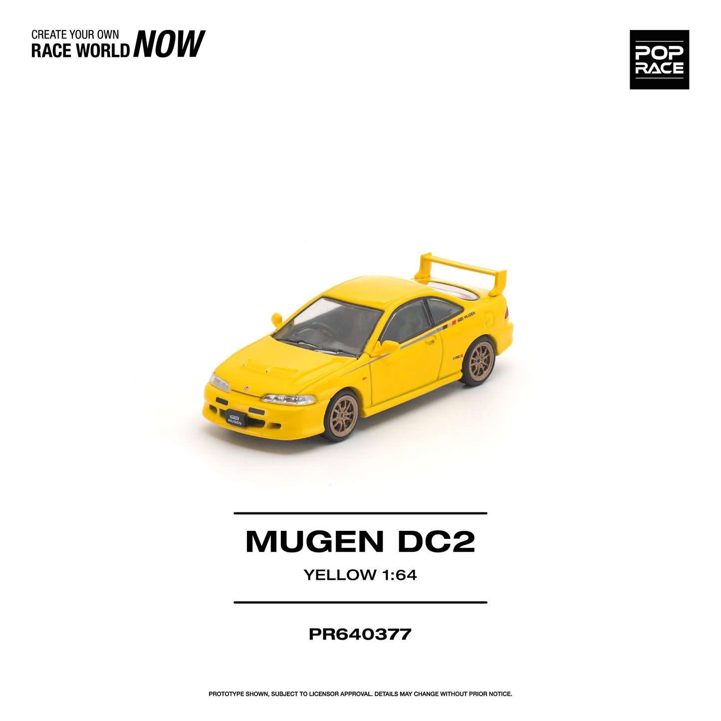 PREORDER POPRACE 1/64 POPRACE 1/64 MUGEN DC2 - YELLOW PR640377 (Approx. Release Date: Q4 2026 and subject to the manufacturer's final decision)