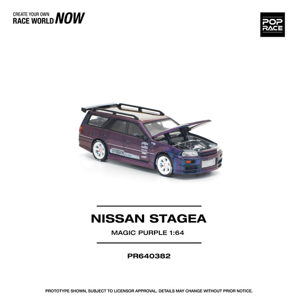 PREORDER POPRACE 1/64 NISSAN STAGEA MAGIC PURPLE PR640382 (Approx. Release Date: Q4 2025 and subject to the manufacturer's final decision)