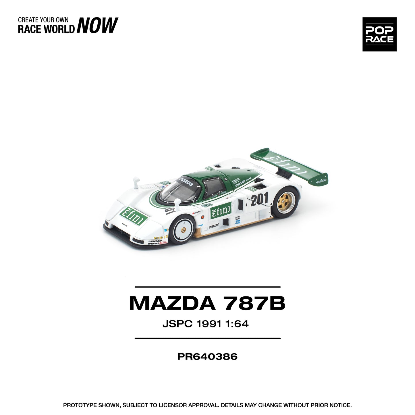 PREORDER POPRACE 1/64 MAZDA 787B JSPC 1991 PR640386 (Approx. Release Date: Q1 2026 and subject to the manufacturer's final decision)