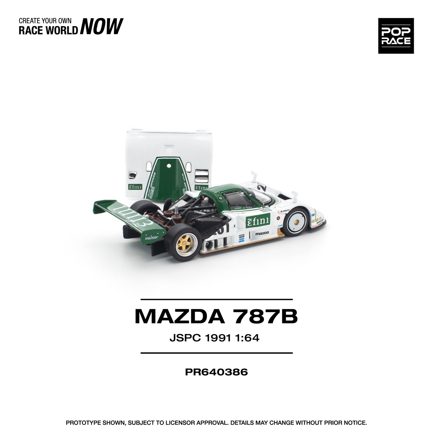 PREORDER POPRACE 1/64 MAZDA 787B JSPC 1991 PR640386 (Approx. Release Date: Q1 2026 and subject to the manufacturer's final decision)