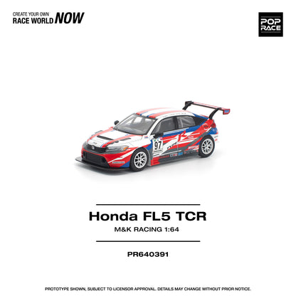 PREORDER POPRACE 1/64 HONDA CIVIC TYPE-R (FL5) TCR - M&K RACING PR640391 (Approx. Release Date: Q1 2026 and subject to the manufacturer's final decision)