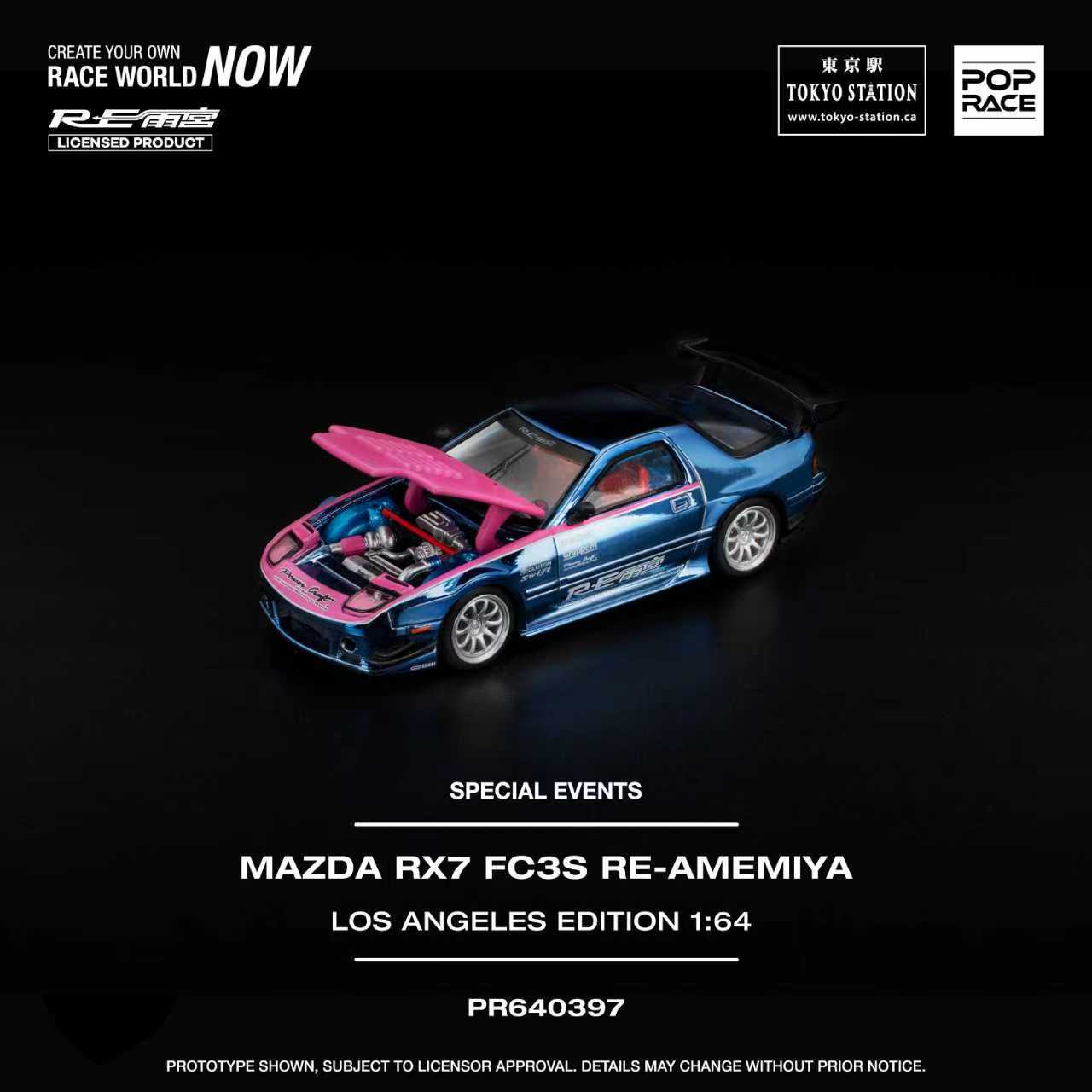 POPRACE 1/64 MAZDA RX7 FC3S RE-AMEMIYA LOS ANGELES EDITION PR640397