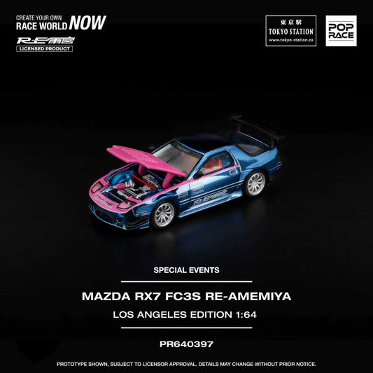 POPRACE 1/64 MAZDA RX7 FC3S RE-AMEMIYA LOS ANGELES EDITION PR640397