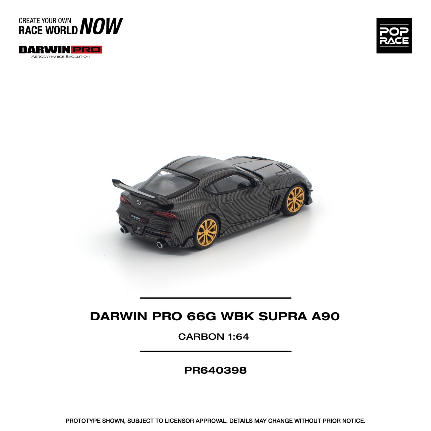 PREORDER POPRACE 1/64 DARWIN PRO 66G WBK SUPRA A90 CARBON EDITION PR640398 (Approx. Release Date: Q4 2025 and subject to the manufacturer's final decision)