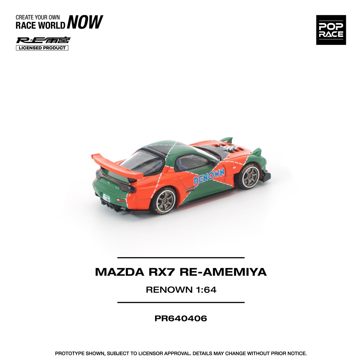 PREORDER POPRACE 1/64 MAZDA RX7 RE-AMEMIYA RENOWN PR640406 (Approx. Release Date: Q3 2026 and subject to the manufacturer's final decision)