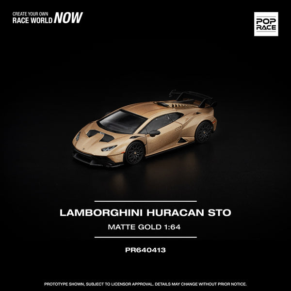 PREORDER POPRACE 1/64 LAMBORGHINI HURACAN STO MATTE GOLD PR640413 (Approx. Release Date: Q1 2026 and subject to the manufacturer's final decision)