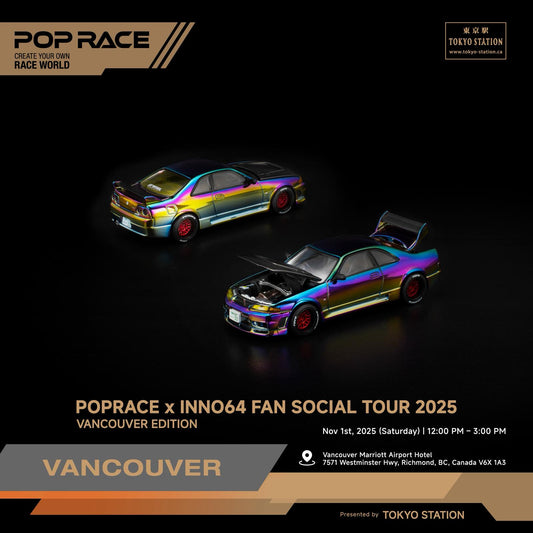 POPRACE 1/64 SKYLINE GT-R R33 Magic Chrome VANCOUVER Edition PR640425