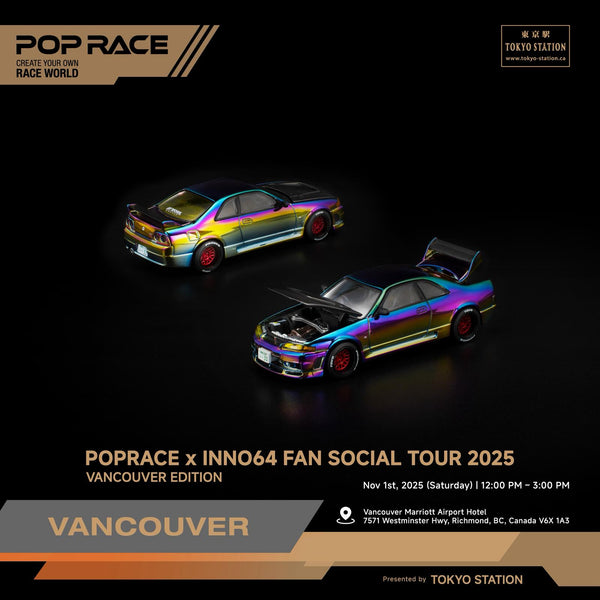 PREORDER POPRACE 1/64 SKYLINE GT-R R33 Magic Chrome VANCOUVER Edition PR640425 (Approx. Release Date: NOV 2025 and subject to the manufacturer's final decision)