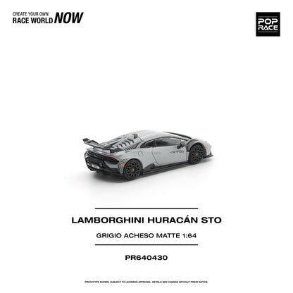 PREORDER POPRACE 1/64 LAMBORGHINI HURACAN STO GRIGIO ACHESO MATTE PR640430 (Approx. Release Date: Q3 2026 and subject to the manufacturer's final decision)