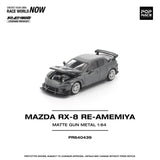 PREORDER POPRACE 1/64 MAZDA RX-8 RE-AMEMIYA GUN METAL PR640439 (Approx. Release Date: Q1 2026 and subject to the manufacturer's final decision)