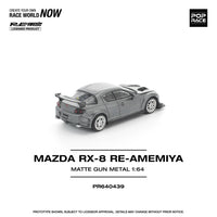 PREORDER POPRACE 1/64 MAZDA RX-8 RE-AMEMIYA GUN METAL PR640439 (Approx. Release Date: Q1 2026 and subject to the manufacturer's final decision)