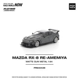 PREORDER POPRACE 1/64 MAZDA RX-8 RE-AMEMIYA GUN METAL PR640439 (Approx. Release Date: Q1 2026 and subject to the manufacturer's final decision)