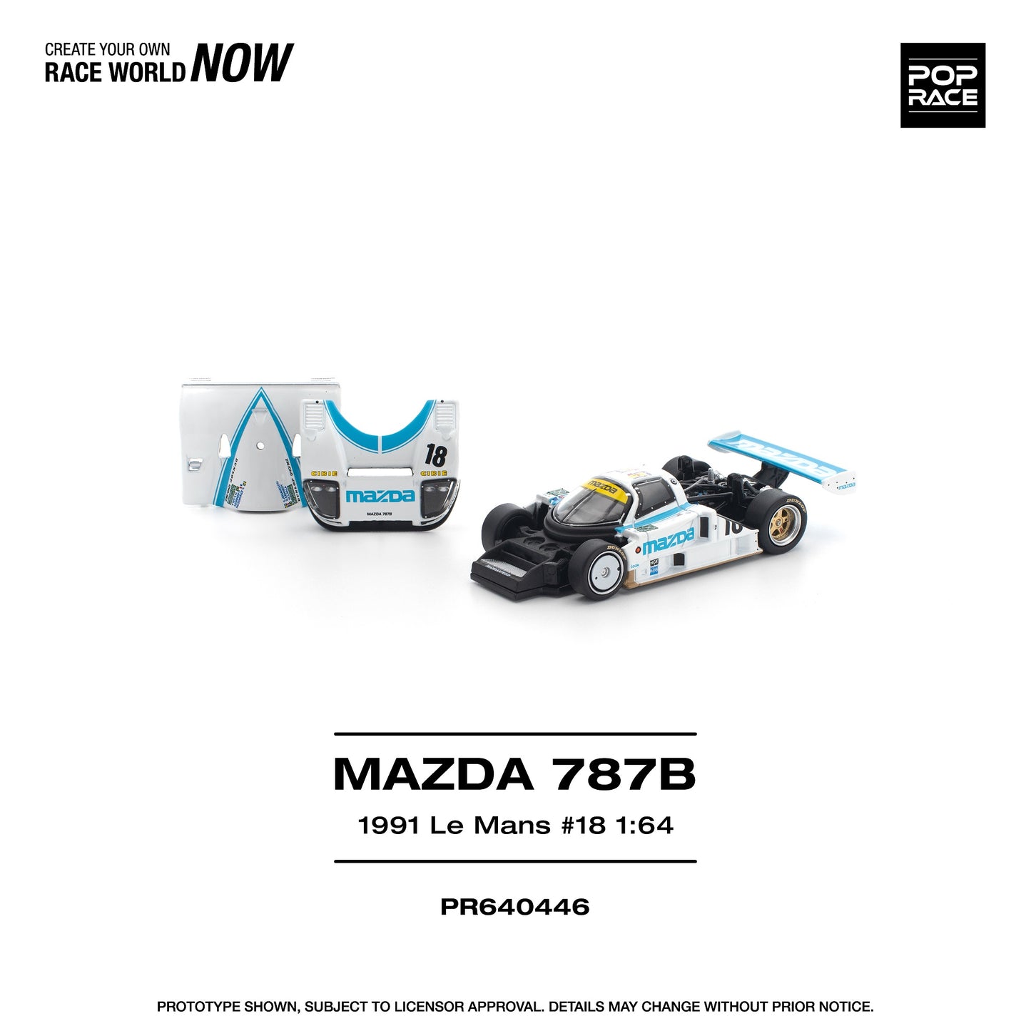 PREORDER POPRACE 1/64 MAZDA 787B 1991 LE MANS 24HRS #18 PR640446 (Approx. Release Date: Q3 2026 and subject to the manufacturer's final decision)