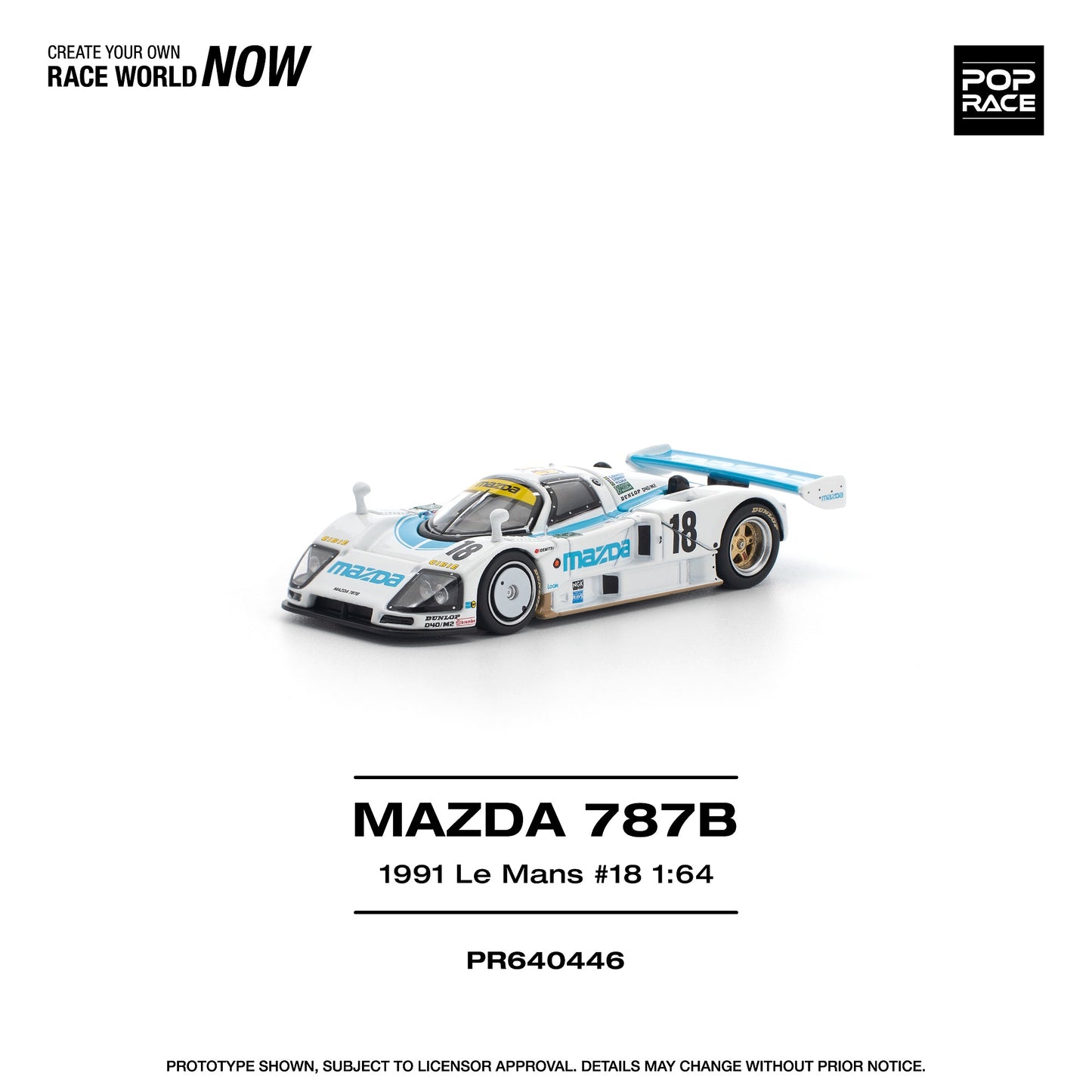 PREORDER POPRACE 1/64 MAZDA 787B 1991 LE MANS 24HRS #18 PR640446 (Approx. Release Date: Q3 2026 and subject to the manufacturer's final decision)