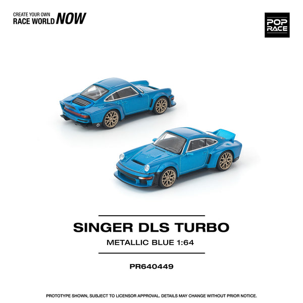 PREORDER POPRACE 1/64 SINGER DLS TURBO METALLIC BLUE PR640449 (Approx. Release Date: Q1 2026 and subject to the manufacturer's final decision)