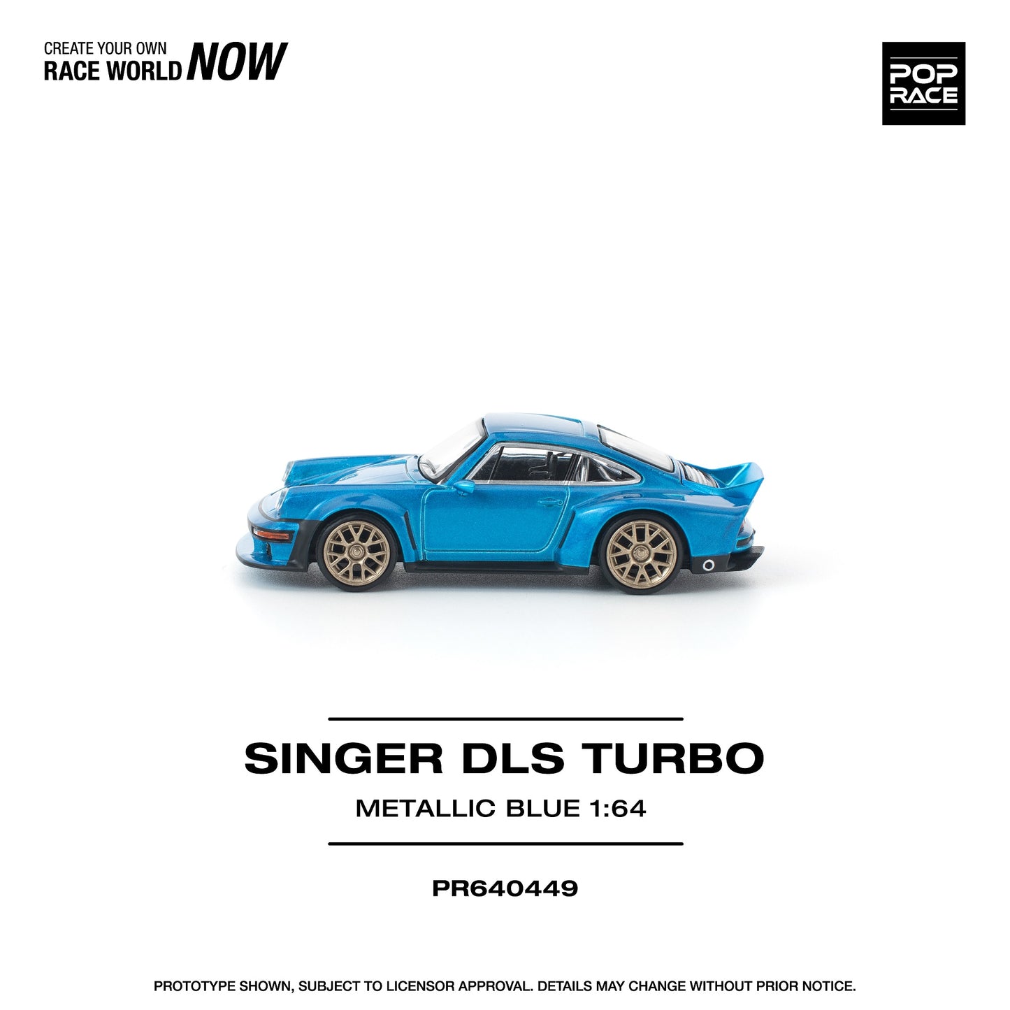 PREORDER POPRACE 1/64 SINGER DLS TURBO METALLIC BLUE PR640449 (Approx. Release Date: Q1 2026 and subject to the manufacturer's final decision)