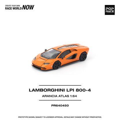 PREORDER POPRACE 1/64 LAMBORGHINI COUNTACH LP1 800-4 ARANCIA ATLAS PR640450 (Approx. Release Date: Q1 2026 and subject to the manufacturer's final decision)
