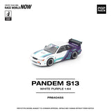 PREORDER POPRACE 1/64 PANDEM S13 WHITE PURPLE PR640455 (Approx. Release Date: Q2 2026 and subject to the manufacturer's final decision)