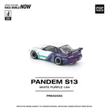 PREORDER POPRACE 1/64 PANDEM S13 WHITE PURPLE PR640455 (Approx. Release Date: Q2 2026 and subject to the manufacturer's final decision)