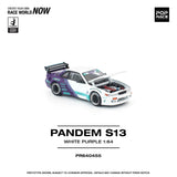 PREORDER POPRACE 1/64 PANDEM S13 WHITE PURPLE PR640455 (Approx. Release Date: Q2 2026 and subject to the manufacturer's final decision)
