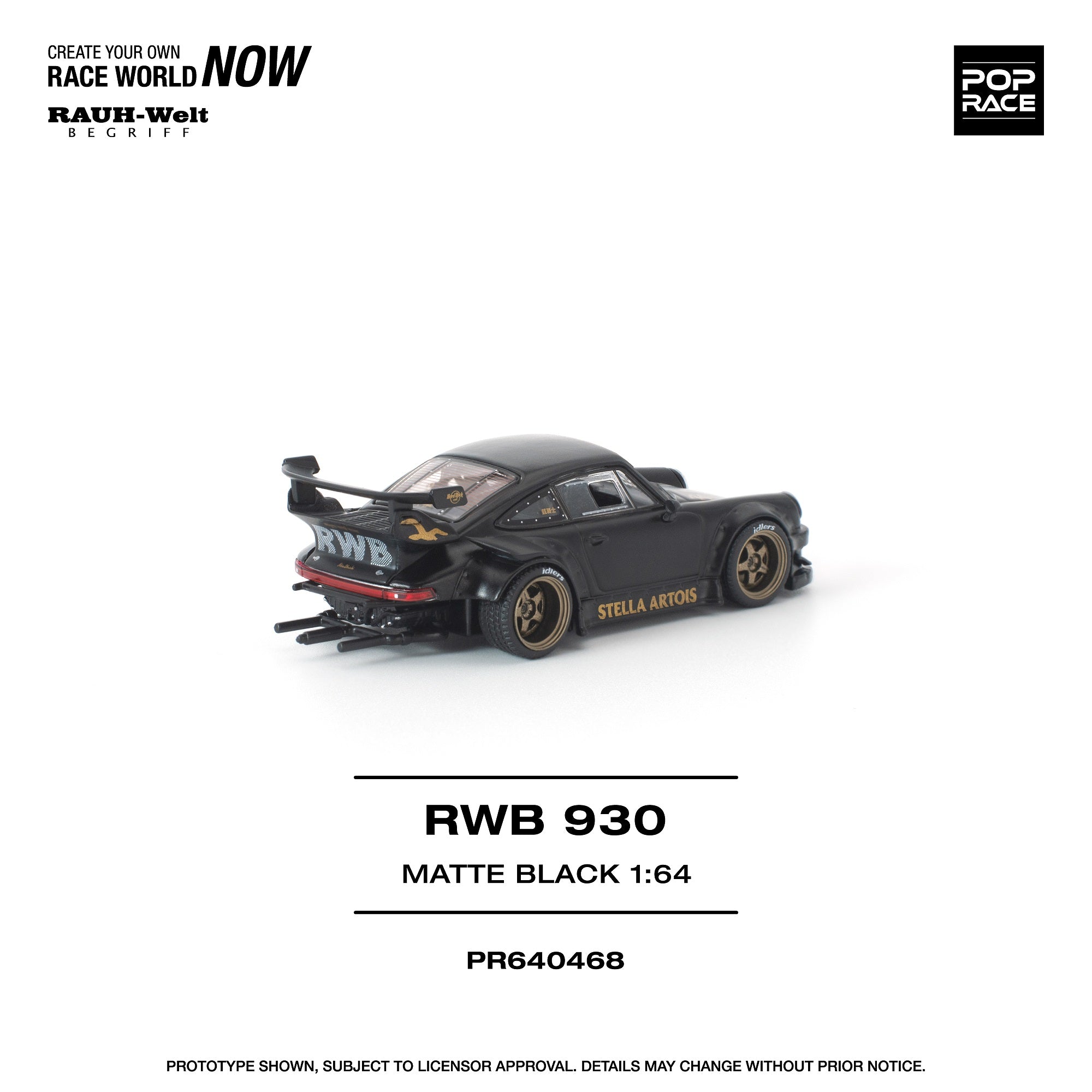 PREORDER POPRACE 1/64 RWB 930 MATTE BLACK 