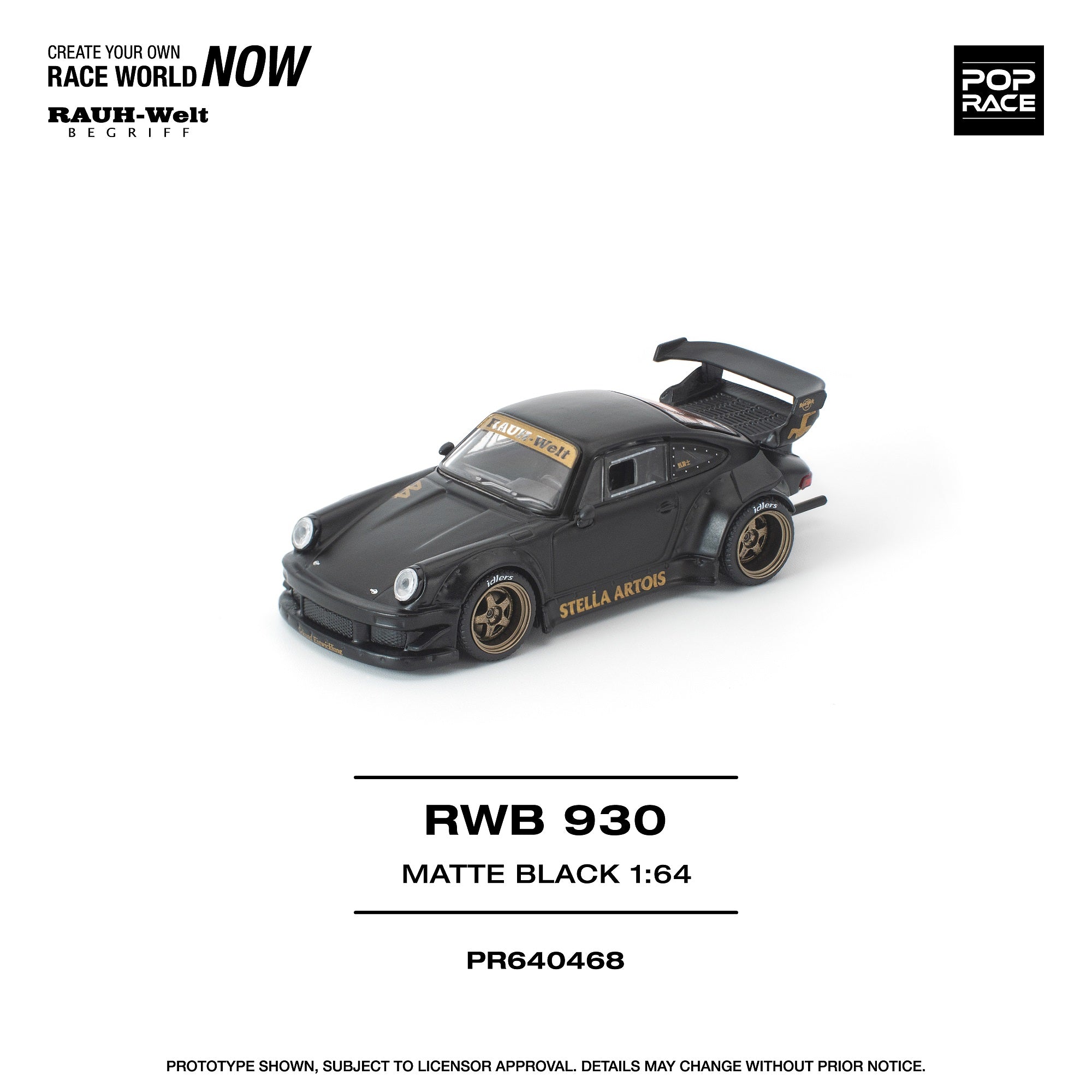 PREORDER POPRACE 1/64 RWB 930 MATTE BLACK 
