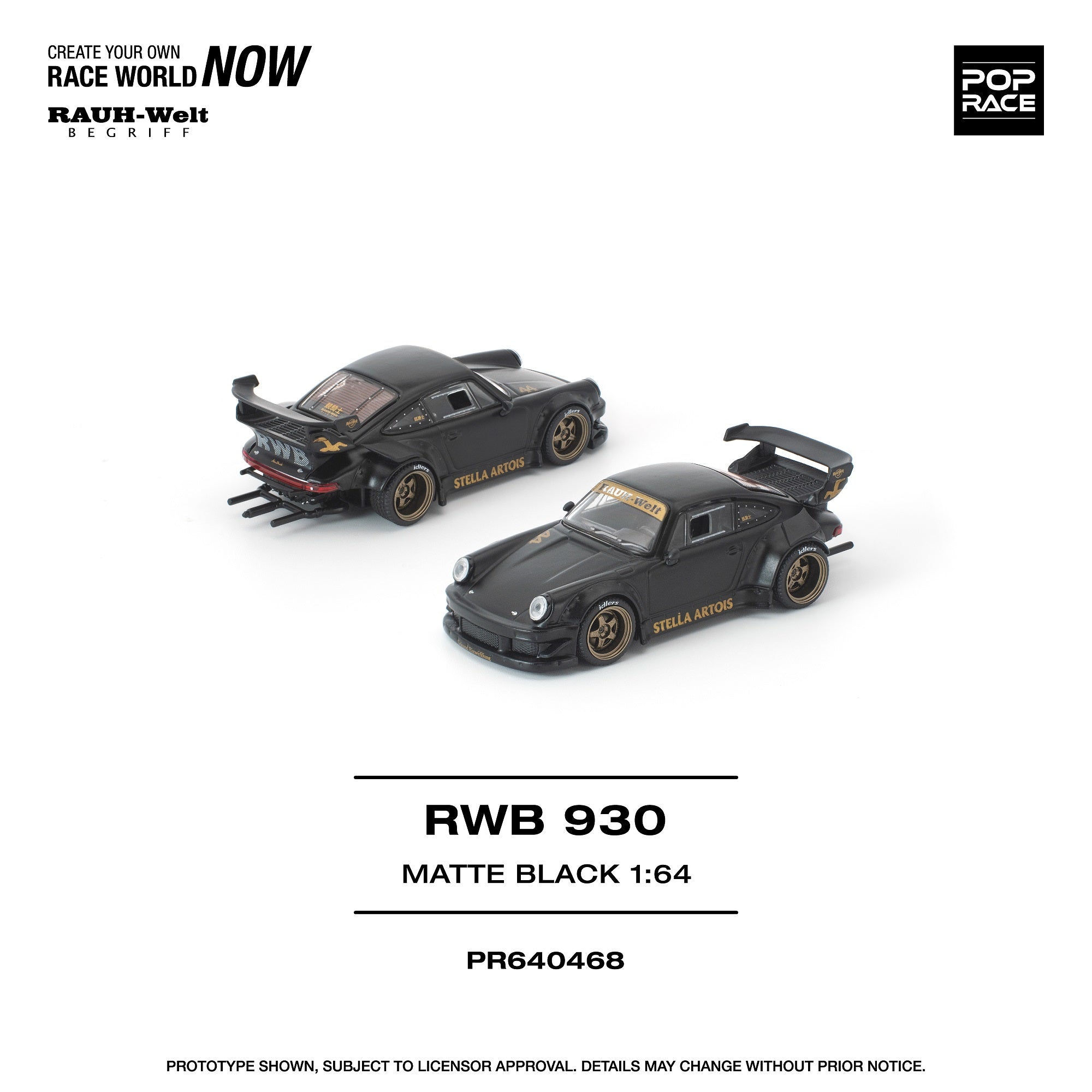 PREORDER POPRACE 1/64 RWB 930 MATTE BLACK 