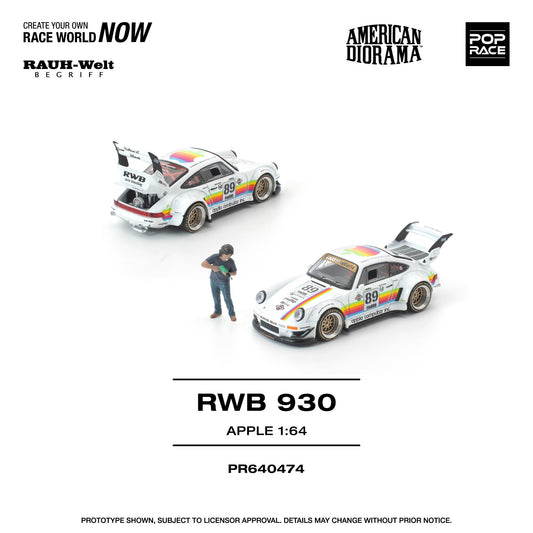PREORDER POPRACE 1/64 RWB 930 APPLE WITH FIGURE PR640474 (Approx. Release Date: Q3 2026 and subject to the manufacturer's final decision)