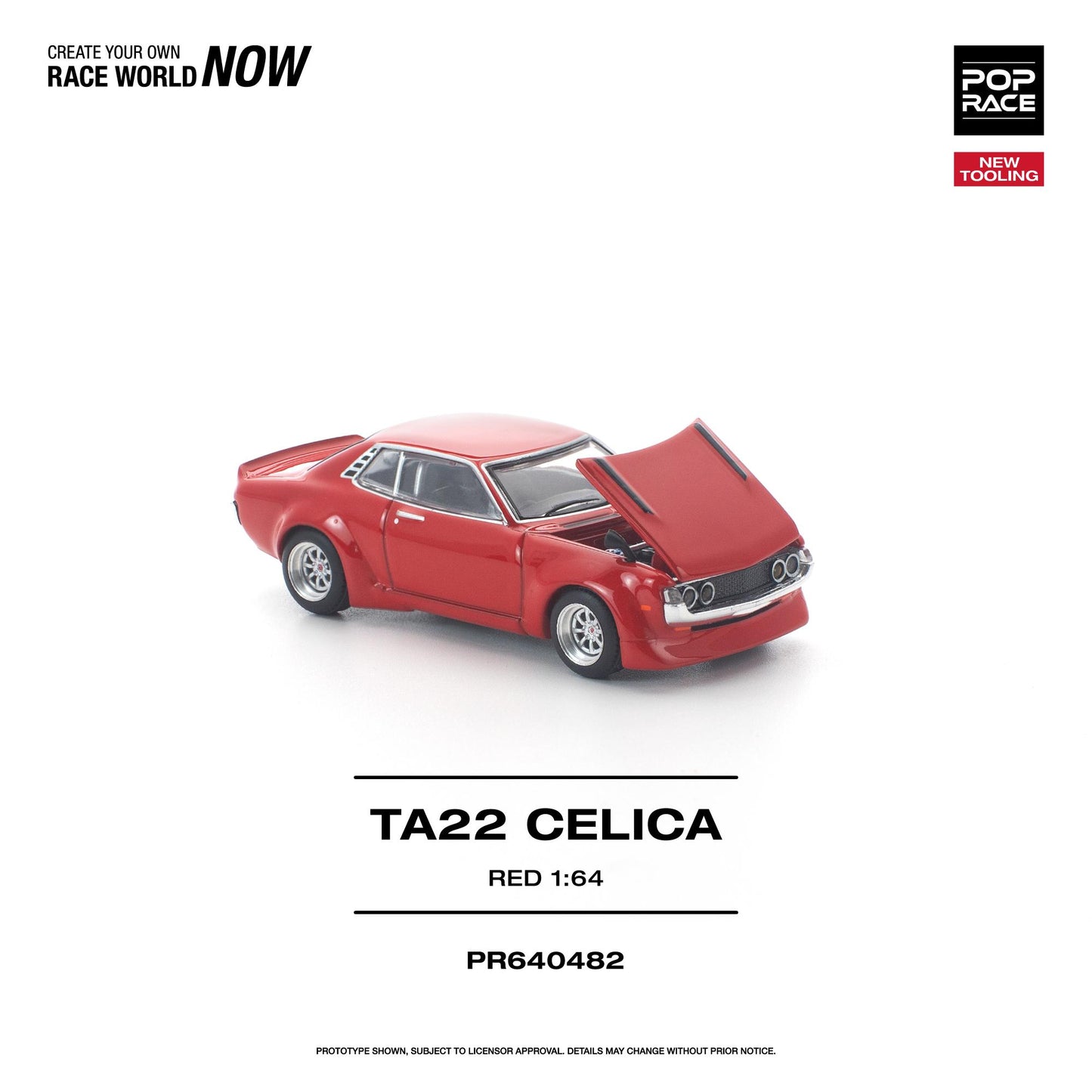 PREORDER POPRACE 1/64 TA22 Celica Red PR640482 (Approx. Release Date: Q3 2026 and subject to the manufacturer's final decision)
