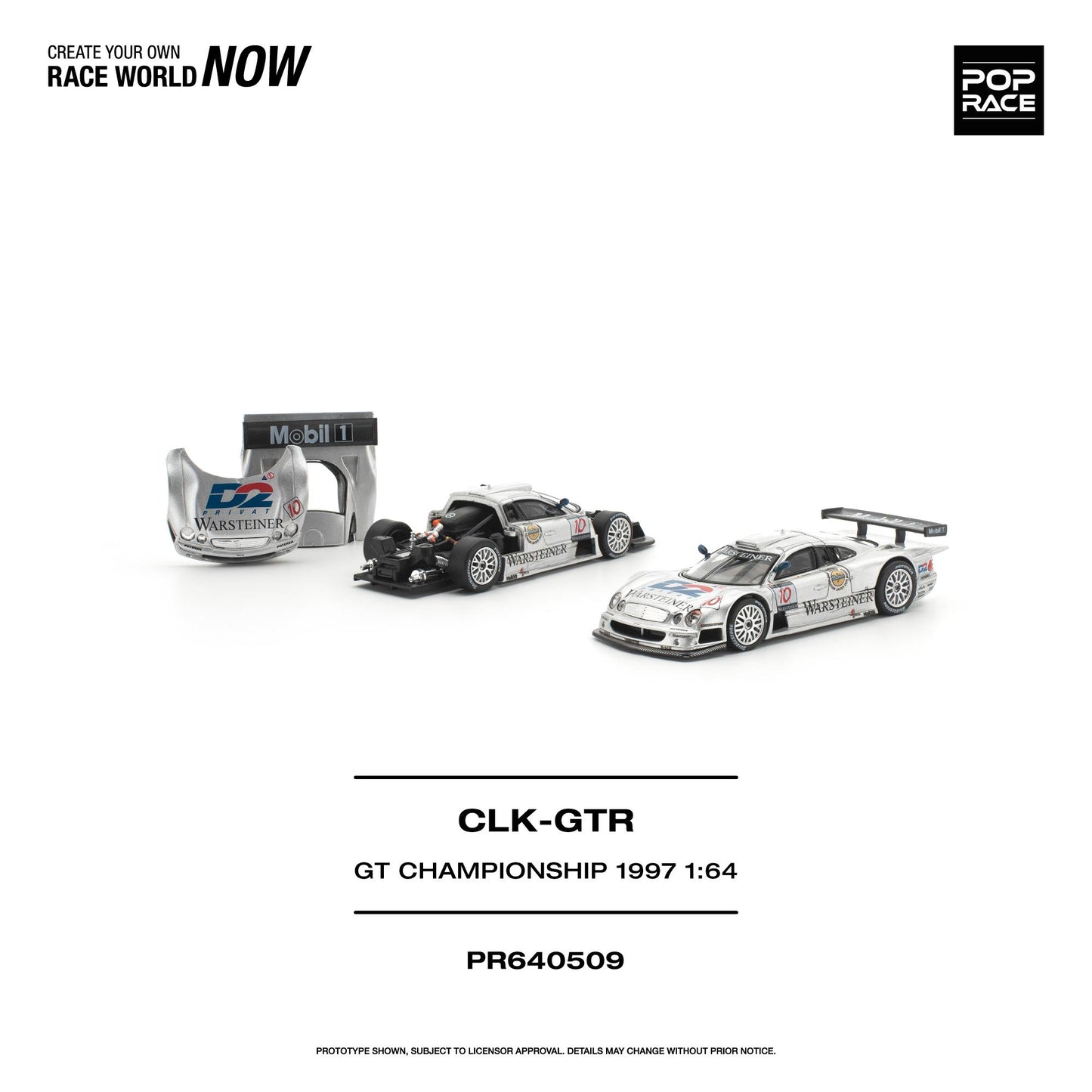 PREORDER POPRACE 1/64 MERCEDES-BENZ AMG CLK GTR FIA GT CHAMPIONSHIP 1997 PR640509  (Approx. Release Date: Q1 2027 and subject to the manufacturer's final decision)