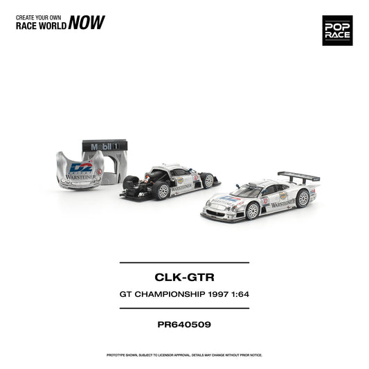 PREORDER POPRACE 1/64 MERCEDES-BENZ AMG CLK GTR FIA GT CHAMPIONSHIP 1997 PR640509  (Approx. Release Date: Q1 2027 and subject to the manufacturer's final decision)