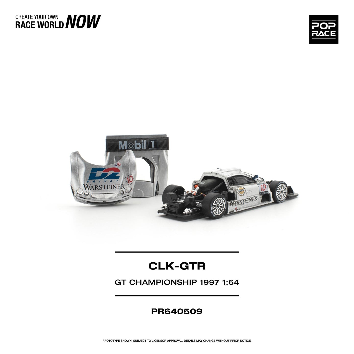 PREORDER POPRACE 1/64 MERCEDES-BENZ AMG CLK GTR FIA GT CHAMPIONSHIP 1997 PR640509  (Approx. Release Date: Q1 2027 and subject to the manufacturer's final decision)