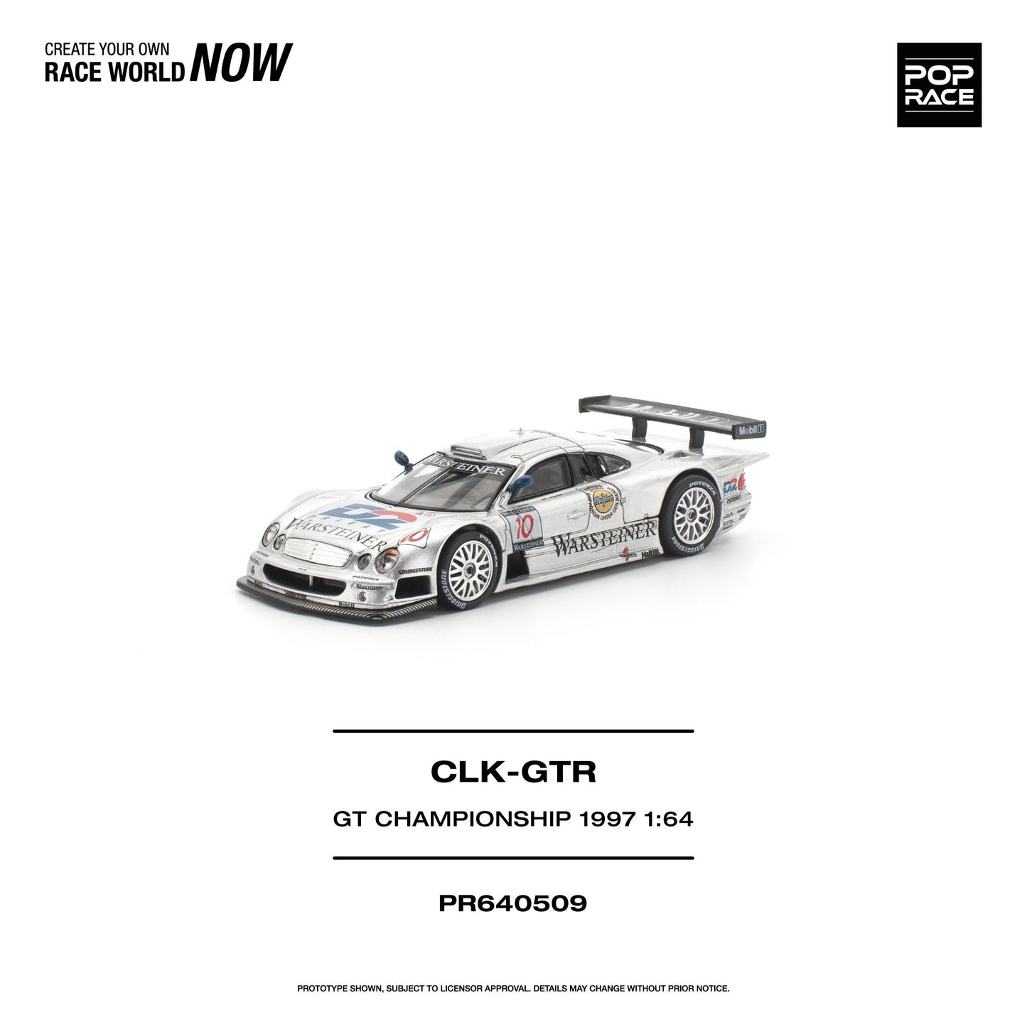 PREORDER POPRACE 1/64 MERCEDES-BENZ AMG CLK GTR FIA GT CHAMPIONSHIP 1997 PR640509  (Approx. Release Date: Q1 2027 and subject to the manufacturer's final decision)