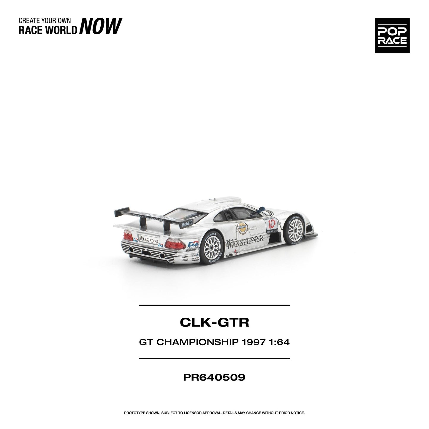 PREORDER POPRACE 1/64 MERCEDES-BENZ AMG CLK GTR FIA GT CHAMPIONSHIP 1997 PR640509  (Approx. Release Date: Q1 2027 and subject to the manufacturer's final decision)